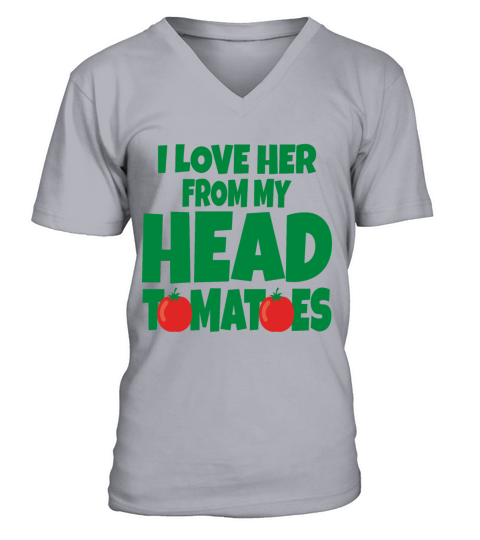 Love Her Tomato Valentines Day Men's V-Neck T-shirt