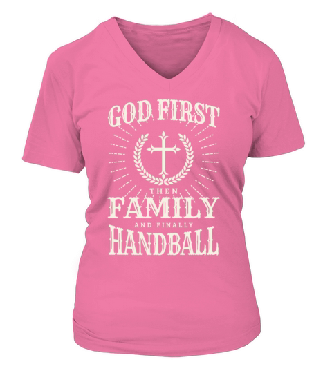 God Family and Handball V-neck T-Shirt Woman