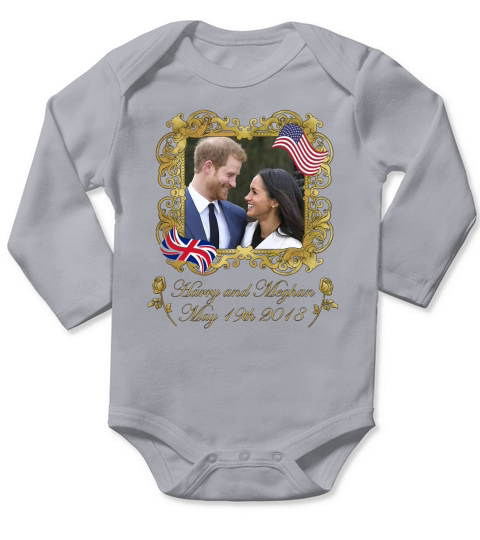 Prince Harry and Meghan Markle Long Sleeve Baby One-Piece