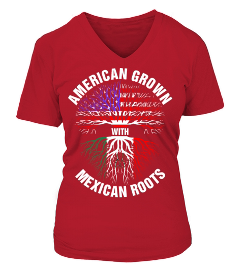 American Grown Mexican Roots Women's V-Neck T-shirt