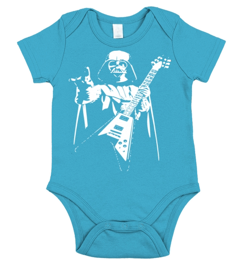 Darth Vader Rocks Guitar Star Wars Music Band Funn Short Sleeve Baby One-Piece