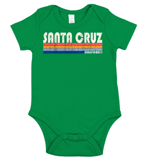Vintage 70s 80s Style Santa Cruz CA Short Sleeve Baby One-Piece