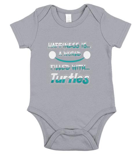 Happiness is a World Filled with Turtles T-Shirt Short Sleeve Baby One-Piece