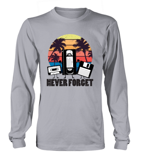 Never forget 90s VHS T-shirt floppy disk Women's Long Sleeve