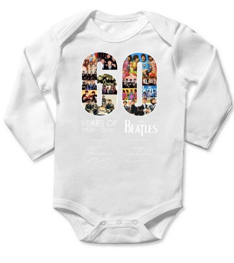 60 YEARS OF THE BEATLES Long Sleeve Baby One-Piece