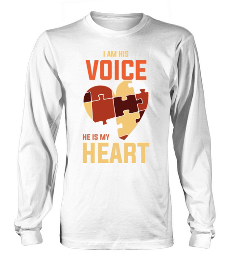 I Am His Voice Funny World Autism Day Gift Long sleeved Unisex