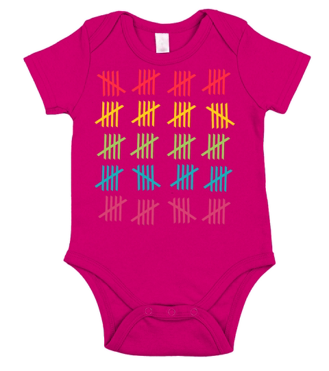 100th Day of School Tally Marks Teacher T-Shirts Short Sleeve Baby One-Piece