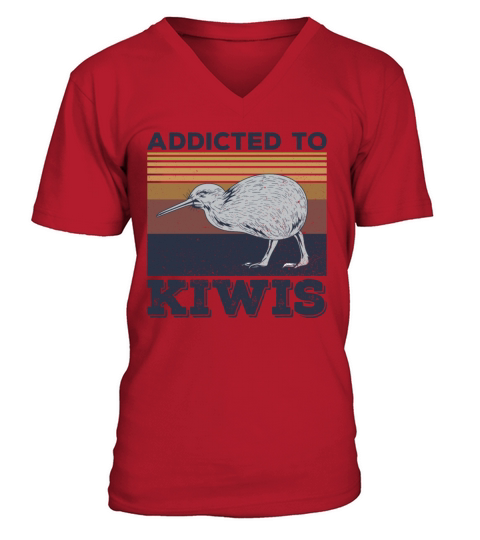 Addicted to kiwis Design for a Kiwi Birdwatcher V-Neck T-shirt