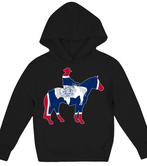 Wyoming Cowboy Flag Kids Hoodie