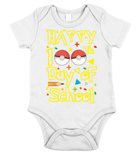 Happy 100th Day of School Short Sleeve Baby One-Piece