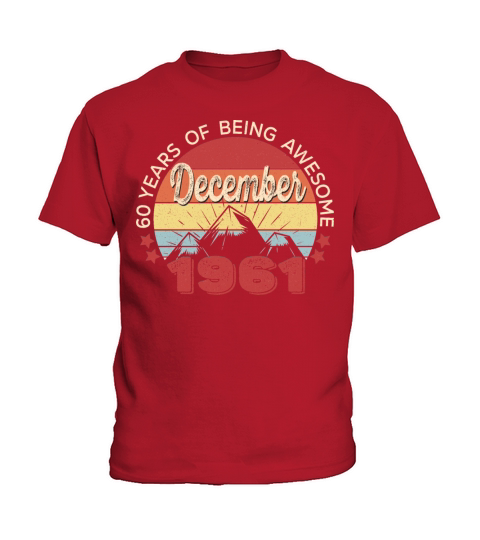 Vintage December 1961 Birthday Gift - 60 years Old Kids T-Shirt