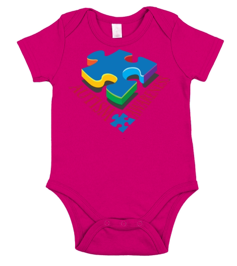 Autism Awareness Puzzle Piece Short Sleeve Baby One-Piece