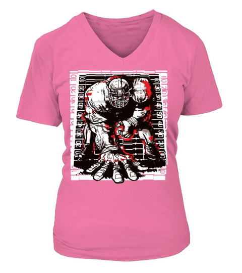 3 Point Football Stance Women's V-Neck T-shirt