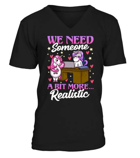 Unicorn Office Worker Job Interview Business Girl Men's V-Neck T-shirt