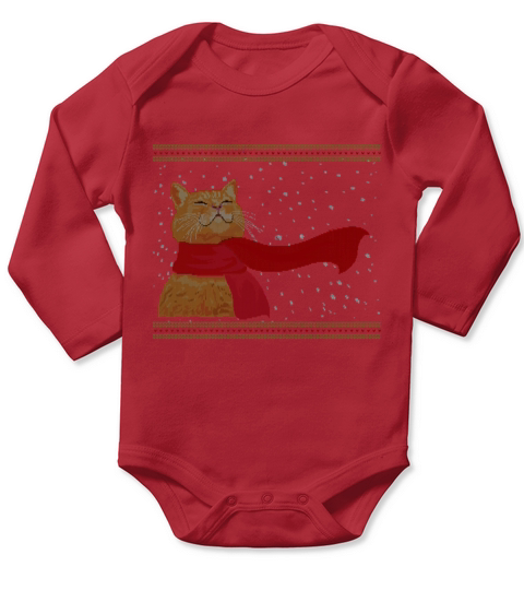 Knitted Snow Cat Long Sleeve Baby One-Piece