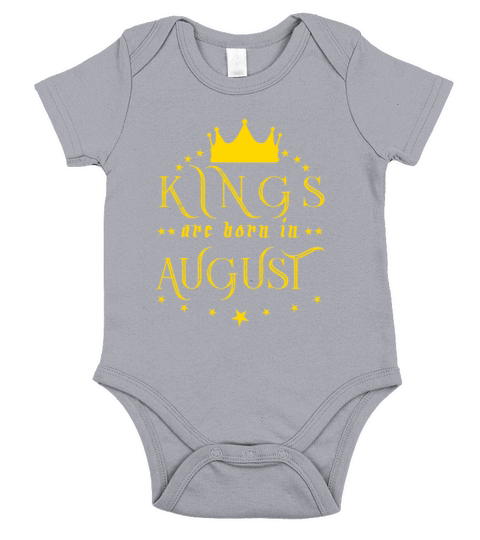 Kings Are Born In August Short Sleeve Baby One-Piece