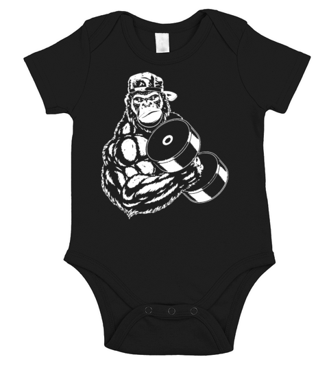 Weightlifting Gorilla Fitness Gorillas Lift Gym Short Sleeve Baby One-Piece