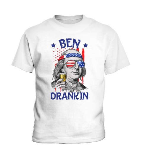 Ben Drankin USA Flag 4th of July Kids T-Shirt