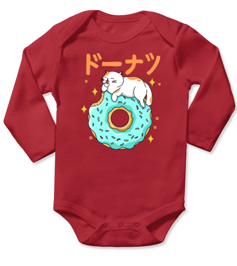 Kawaii Cat Donut Long Sleeve Baby One-Piece
