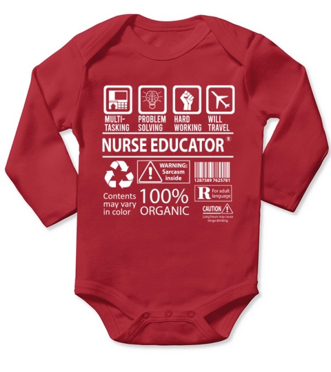 Nurse Educator T Shirt - Multitasking Job Gift Ite Long Sleeve Baby One-Piece