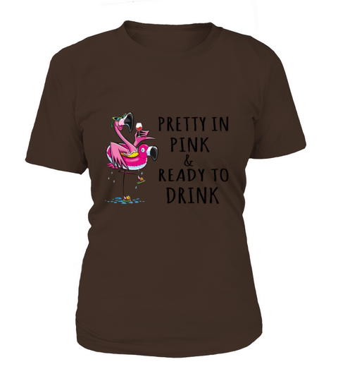 Flamingo In Pink And Ready To Drink Wine Lover Gif Women's T-Shirt