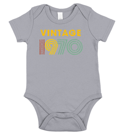 Vintage 1970 Birthday Short Sleeve Baby One-Piece
