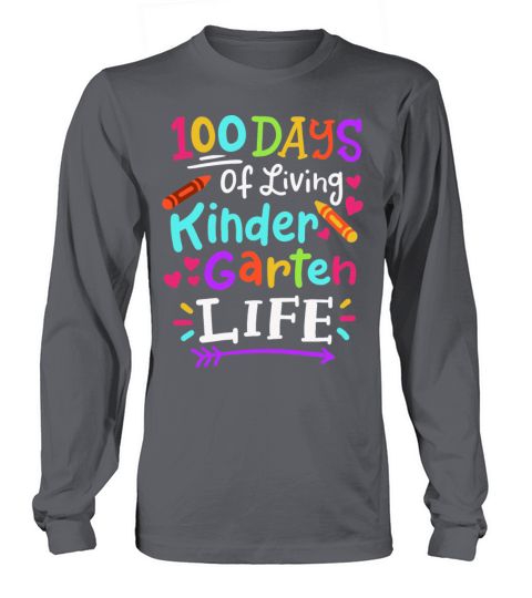 100 Days of School Kindergarten Men's Long Sleeve