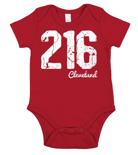 Cleveland 216 Area Code Vintage Short Sleeve Baby One-Piece