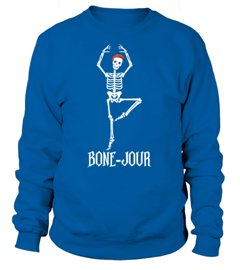 Bone-jour French Skeleton Halloween Party Women's Sweatshirt