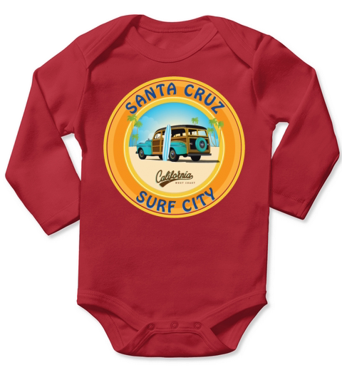 Santa Cruz Surf City Woody Long Sleeve Baby One-Piece