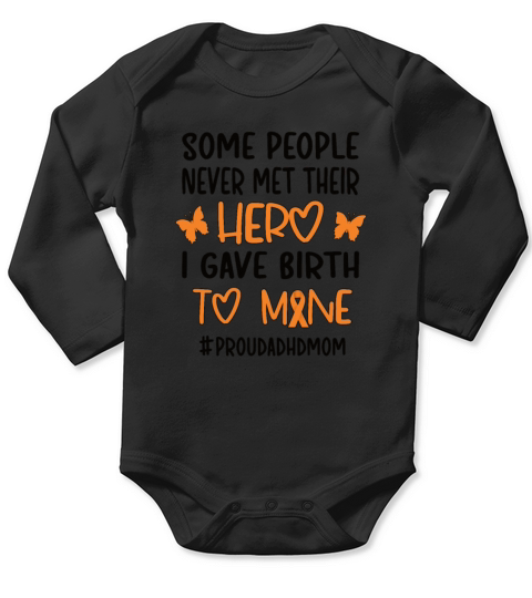 ADHD Mom Attention Deficit Disorder Awareness Long Sleeve Baby One-Piece