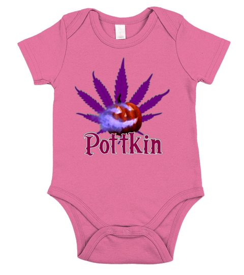 Pottkin Halloween Pumpkin Cannabis Short Sleeve Baby One-Piece