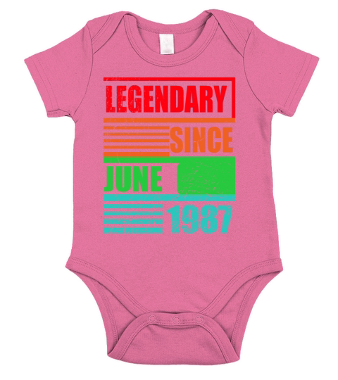 33th birthday legendary since June 1987 Short Sleeve Baby One-Piece