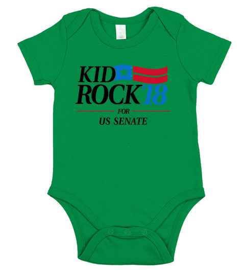 Kid for US Senate 2018 Political TShirt In Rock We Trust Short Sleeve Baby One-Piece
