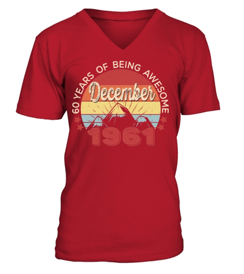 Vintage December 1961 Birthday Gift - 60 years Old Men's V-Neck T-shirt