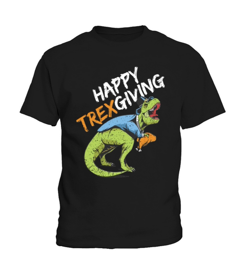 Happy Thanksgiving T Rex Dinosaur Turkey Costume Kids T-Shirt