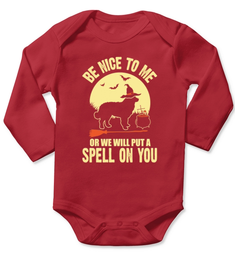 Bernese Mountain Dog Spell on You Halloween Costum Long Sleeve Baby One-Piece