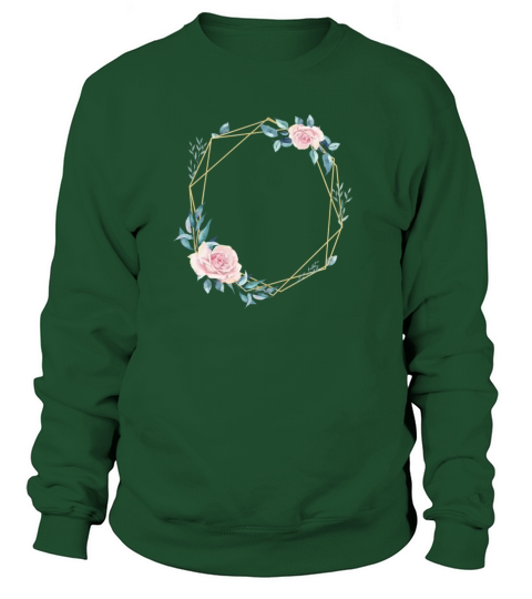 Elegant Gold Geometric Floral Customizable Design Women's Sweatshirt