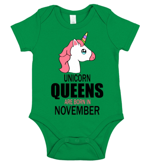 unicorn queens are born in november Short Sleeve Baby One-Piece