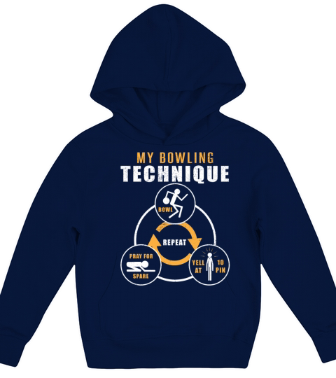 My Bowling Technique Tshirt - Bowler Funny Gifts Kids Hoodie