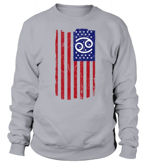 Cancer American Flag June July Birthday Zodiac Hor Women's Sweatshirt