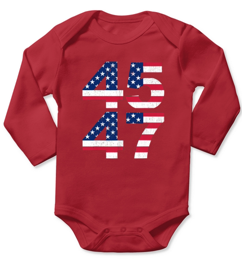 Trump 45 47 2024 president Long Sleeve Baby One-Piece