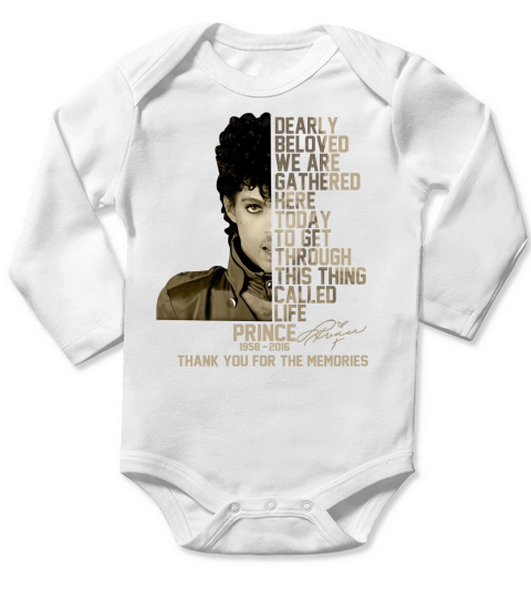 Prince 1958 2016 dearly beloved we are gathered here today Long Sleeve Baby One-Piece
