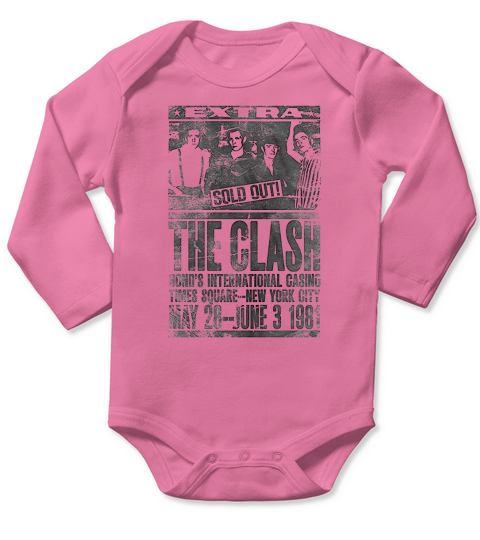 White The Clash Bonds 1981 Official Long Sleeve Baby One-Piece