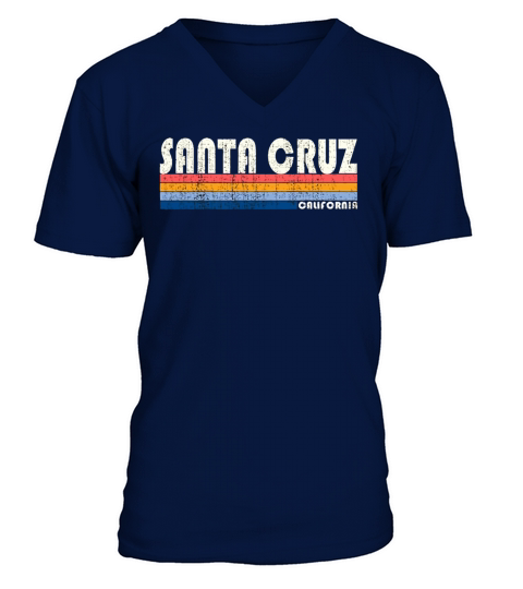 Vintage 70s 80s Style Santa Cruz CA Men's V-Neck T-shirt