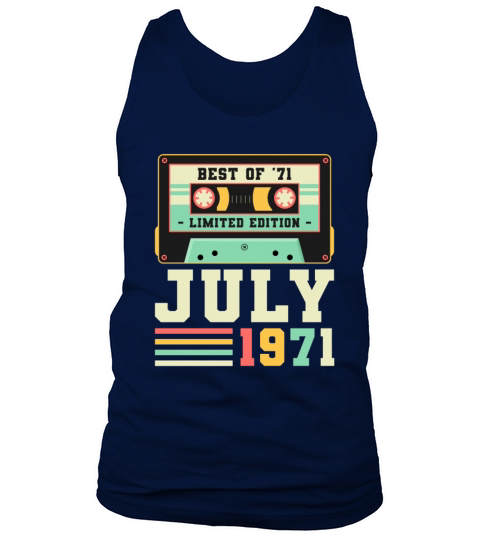 50th Birthday July Gift Vintage 1971 50 Years Tank Top Unisex