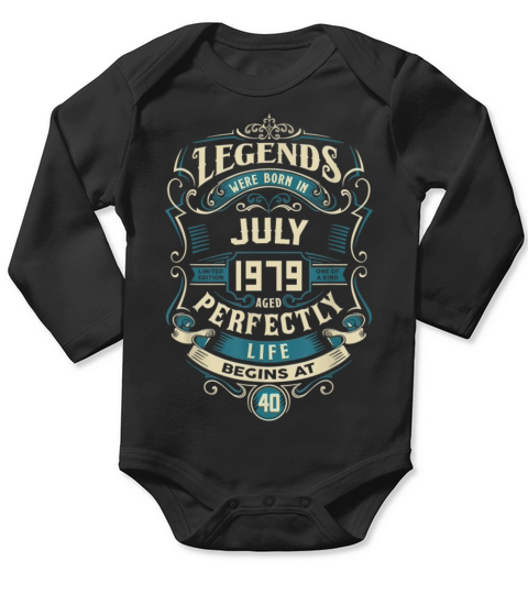 Retro Vintage July 1979 birthday Long Sleeve Baby One-Piece