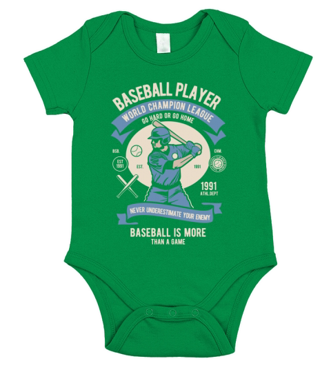 Baseball Player Short Sleeve Baby One-Piece