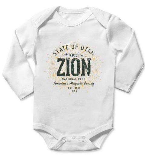 Vintage Zion National Park Long Sleeve Baby One-Piece