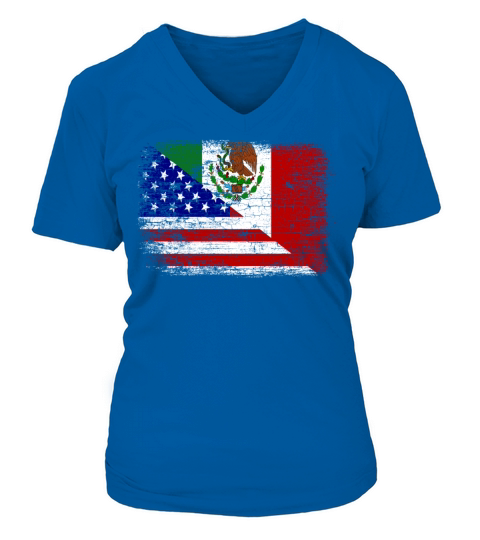 Vintage Mexican American Flag Women's V-Neck T-shirt